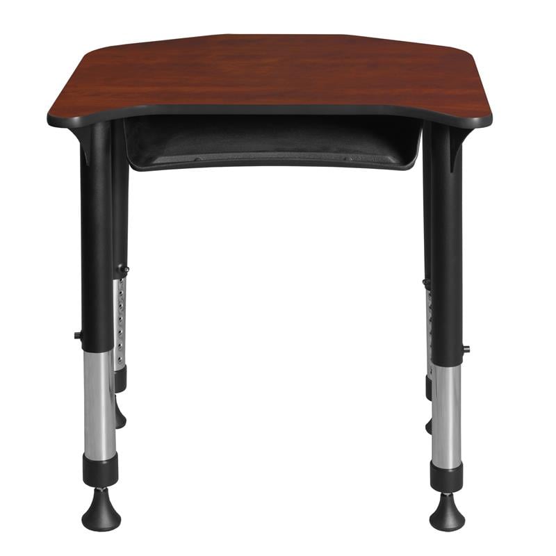 Ferris 26 in. x 24 in. Height Adjustable Student Desk with Book Storage- Cherry