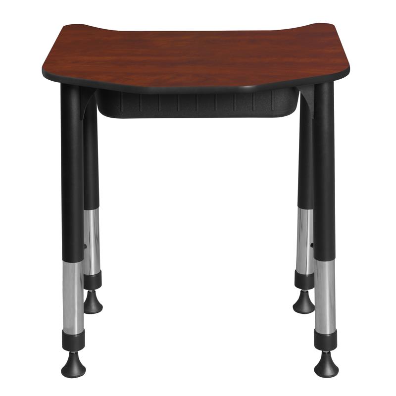 Ferris 26 in. x 24 in. Height Adjustable Student Desk with Book Storage- Cherry