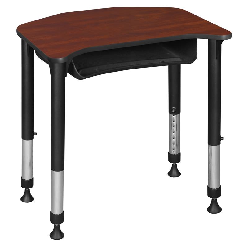 Ferris 26 in. x 24 in. Height Adjustable Student Desk with Book Storage- Cherry