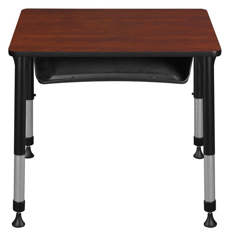 18.5 in. x 26 in. Rectangle Height Adjustable School Desk w/ Storage- Cherry