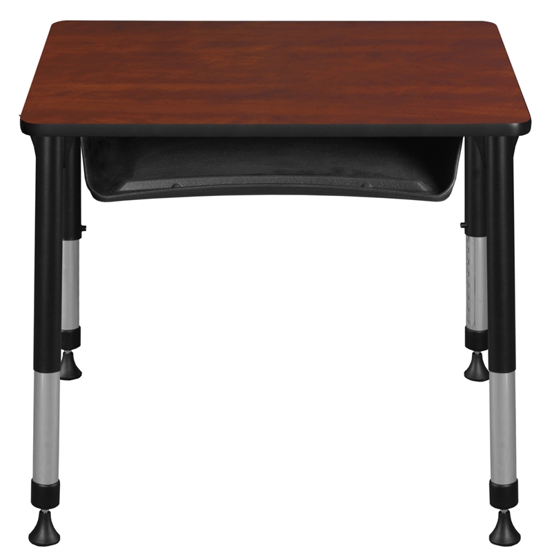 18.5 in. x 26 in. Rectangle Height Adjustable School Desk w/ Storage- Cherry
