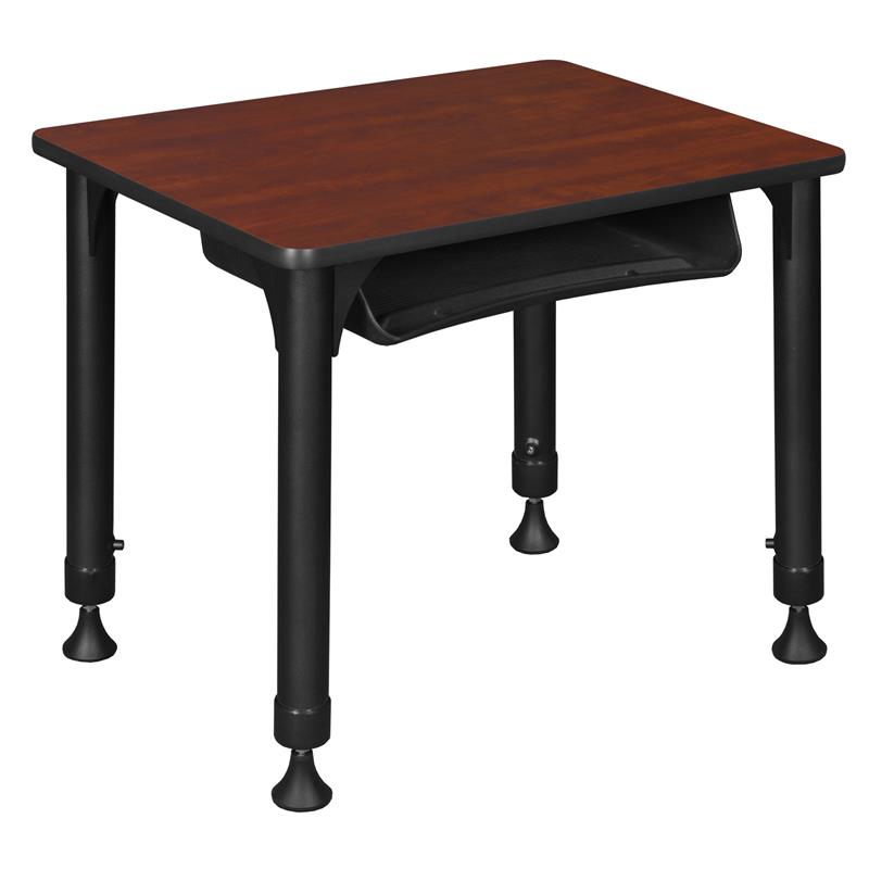 18.5 in. x 26 in. Rectangle Height Adjustable School Desk w/ Storage- Cherry