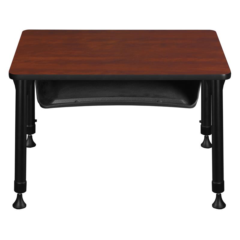18.5 in. x 26 in. Rectangle Height Adjustable School Desk w/ Storage- Cherry