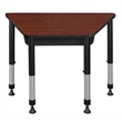 36 in. x 23 in. x 19 in. Trapezoid Adjustable School Desk w/ Storage- Cherry