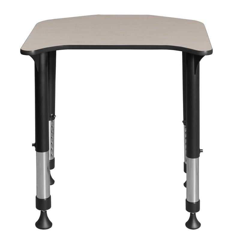 Ferris 26 in. x 24 in. Height Adjustable Student Desk- Maple
