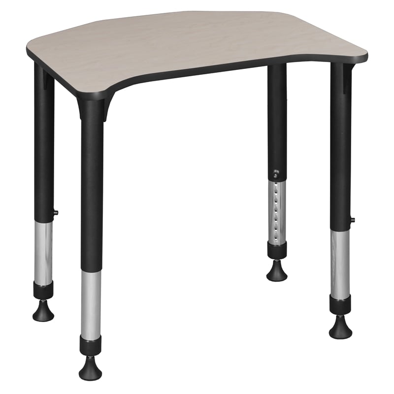 Ferris 26 in. x 24 in. Height Adjustable Student Desk- Maple