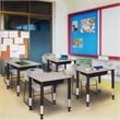 18.5 in. x 26 in. Rectangle Height Adjustable School Desk- Maple