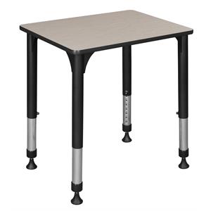 18.5 in. x 26 in. rectangle height adjustable school desk- maple