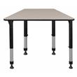 36 in. x 23 in. x 19 in. Trapezoid Height Adjustable School Desk- Maple