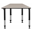 36 in. x 23 in. x 19 in. Trapezoid Height Adjustable School Desk- Maple