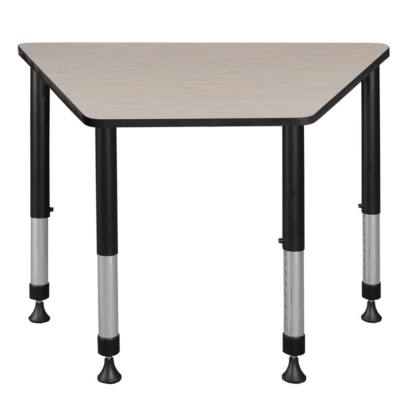 36 in. x 23 in. x 19 in. Trapezoid Height Adjustable School Desk- Maple ...