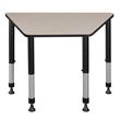 36 in. x 23 in. x 19 in. Trapezoid Height Adjustable School Desk- Maple
