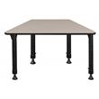 36 in. x 23 in. x 19 in. Trapezoid Height Adjustable School Desk- Maple
