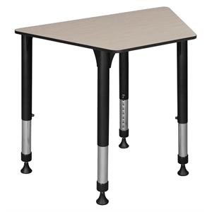 36 in. x 23 in. x 19 in. Trapezoid Height Adjustable School Desk- Maple