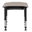 Ferris 26 in. x 24 in. Height Adjustable Student Desk with Book Storage- Maple