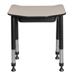 Ferris 26 in. x 24 in. Height Adjustable Student Desk with Book Storage- Maple