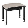 Ferris 26 in. x 24 in. Height Adjustable Student Desk with Book Storage- Maple