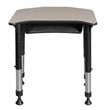 Ferris 26 in. x 24 in. Height Adjustable Student Desk with Book Storage- Maple