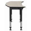 Ferris 26 in. x 24 in. Height Adjustable Student Desk with Book Storage- Maple