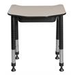Ferris 26 in. x 24 in. Height Adjustable Student Desk with Book Storage- Maple