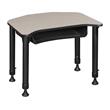 Ferris 26 in. x 24 in. Height Adjustable Student Desk with Book Storage- Maple
