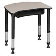 Ferris 26 in. x 24 in. Height Adjustable Student Desk with Book Storage- Maple