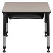 18.5 in. x 26 in. Rectangle Height Adjustable School Desk w/ Storage- Maple