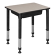 18.5 in. x 26 in. Rectangle Height Adjustable School Desk w/ Storage- Maple