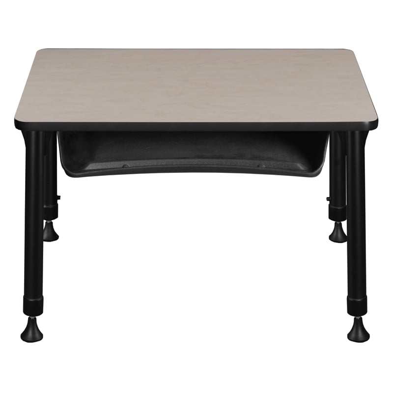18.5 in. x 26 in. Rectangle Height Adjustable School Desk w/ Storage- Maple