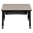 18.5 in. x 26 in. Rectangle Height Adjustable School Desk w/ Storage- Maple