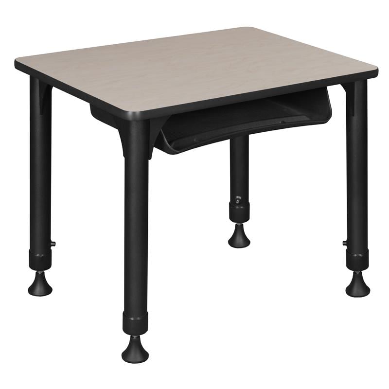 18.5 in. x 26 in. Rectangle Height Adjustable School Desk w/ Storage- Maple