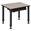 18.5 in. x 26 in. Rectangle Height Adjustable School Desk w/ Storage- Maple