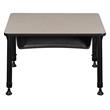 18.5 in. x 26 in. Rectangle Height Adjustable School Desk w/ Storage- Maple