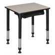 18.5 in. x 26 in. Rectangle Height Adjustable School Desk w/ Storage- Maple
