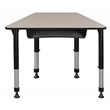 36 in. x 23 in. x 19 in. Trapezoid Adjustable School Desk w/ Storage- Maple