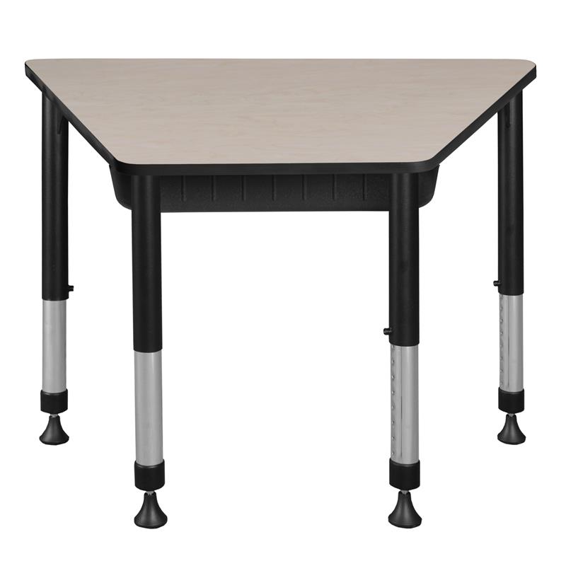 36 in. x 23 in. x 19 in. Trapezoid Adjustable School Desk w/ Storage ...