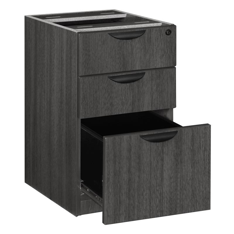 Legacy Wood Box File Pedestal- Ash Grey