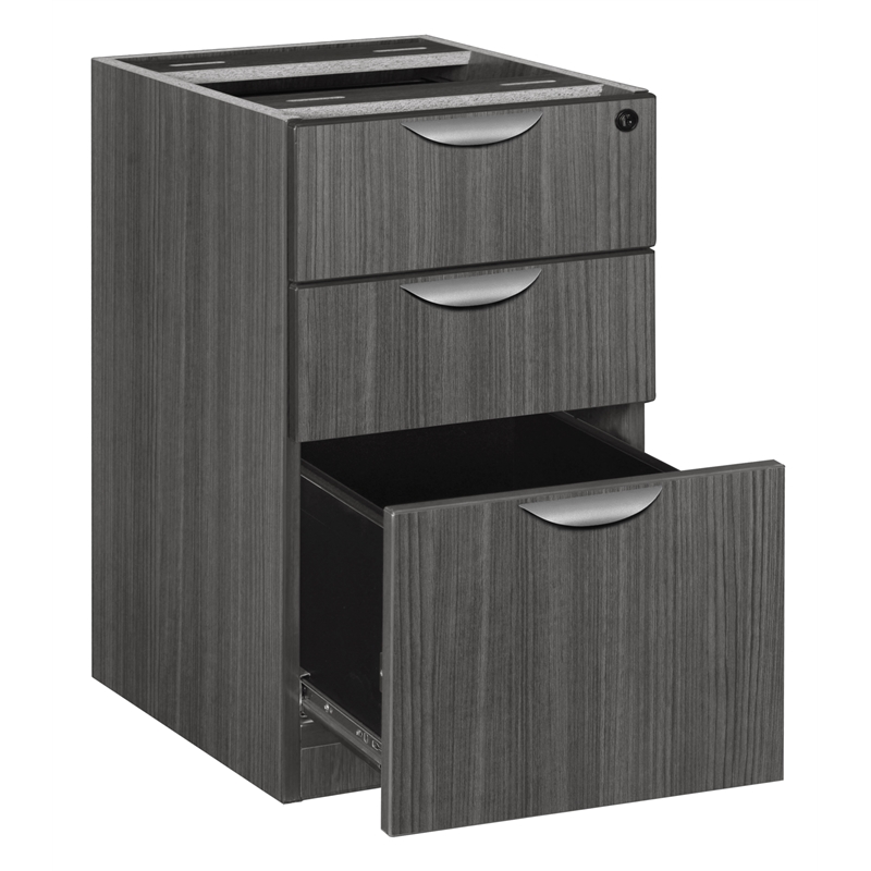 Legacy Wood Box File Pedestal- Ash Grey