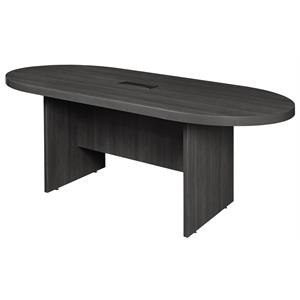 Legacy 71&quot Racetrack Conference Table with Power Data Grommet- Ash Grey