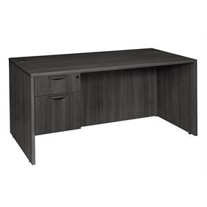 Legacy 60&quot Single Pedestal Desk- Ash Grey
