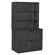 Legacy Lateral File with Open Hutch- Ash Grey