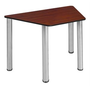 Trapezoid 36&quot x 23&quot x 19&quot Desk - Cherry/ Chrome