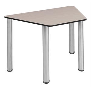 Trapezoid 36&quot x 23&quot x 19&quot Desk - Maple/ Chrome