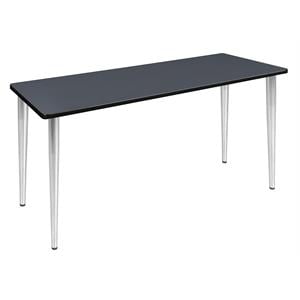 60&quot x 24&quot Kahlo Tapered Leg Table- Grey/ Chrome