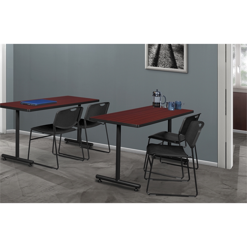 Zeng Stack Plastic Chair (4 pack) in Black