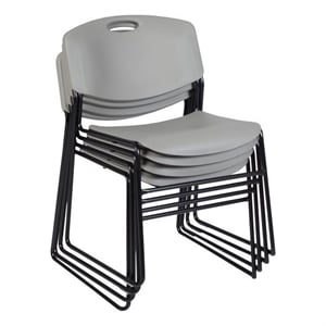 Zeng Stack Plastic Chair (4 pack) in Grey