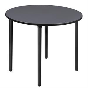 Kee 48&quot Round Folding Breakroom Table in Grey/ Black
