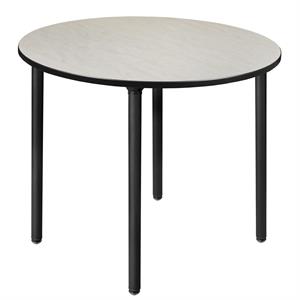 Kee 48&quot Round Folding Breakroom Wood Table- Maple/ Black