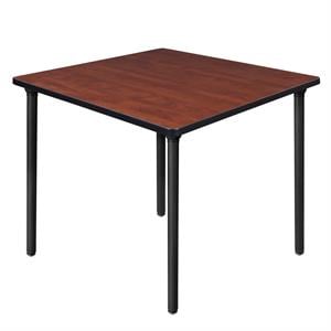 Kee 42&quot Square Folding Breakroom Wood Table- Cherry/ Black