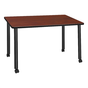 48&quot x 24&quot Kee Mobile Training Wood Table- Cherry/ Black